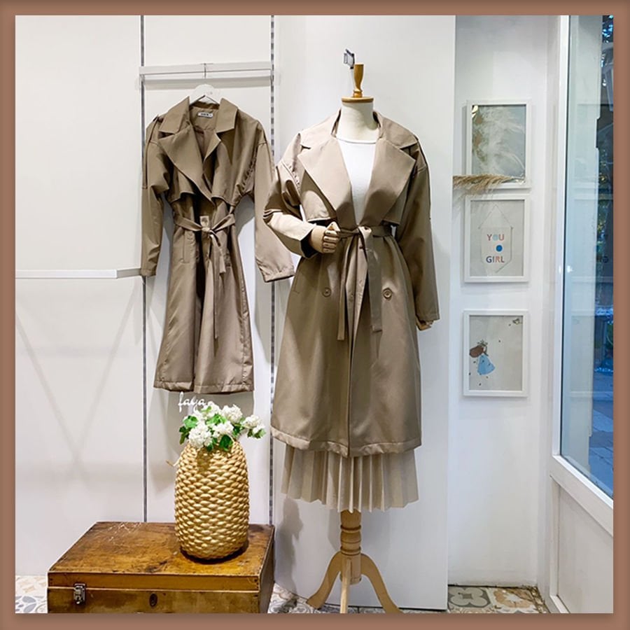 Vizon omuz detaylı chaud trençkot