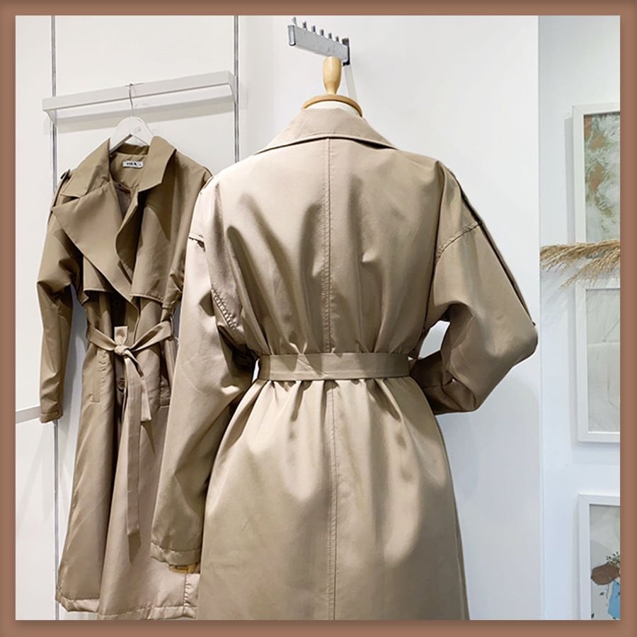 Vizon omuz detaylı chaud trençkot