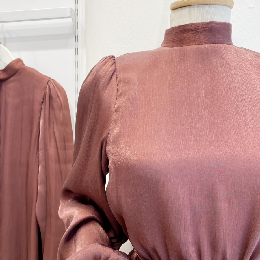 Acı Kahve Şifon Kumaş Vienella Abiye