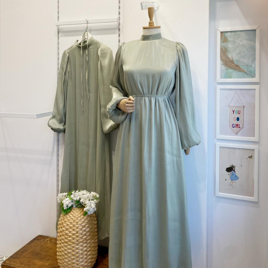 Çağla Yeşili Şifon Kumaş Vienella Abiye