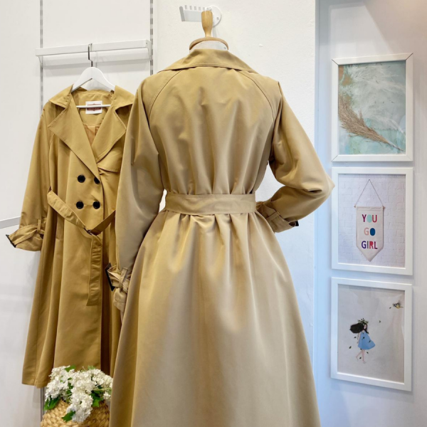 Camel Sentinel Düğmeli Gabardin Trenç