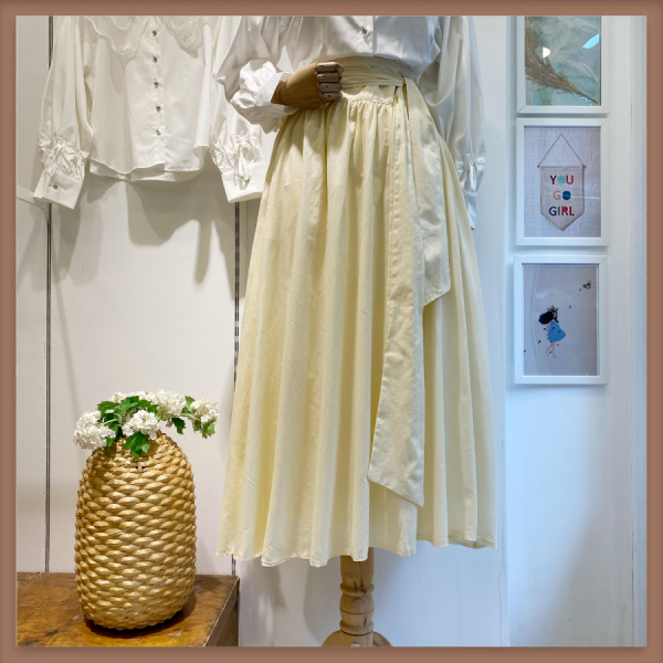 Butteryellow Kuşaklı Keten Hiver Etek