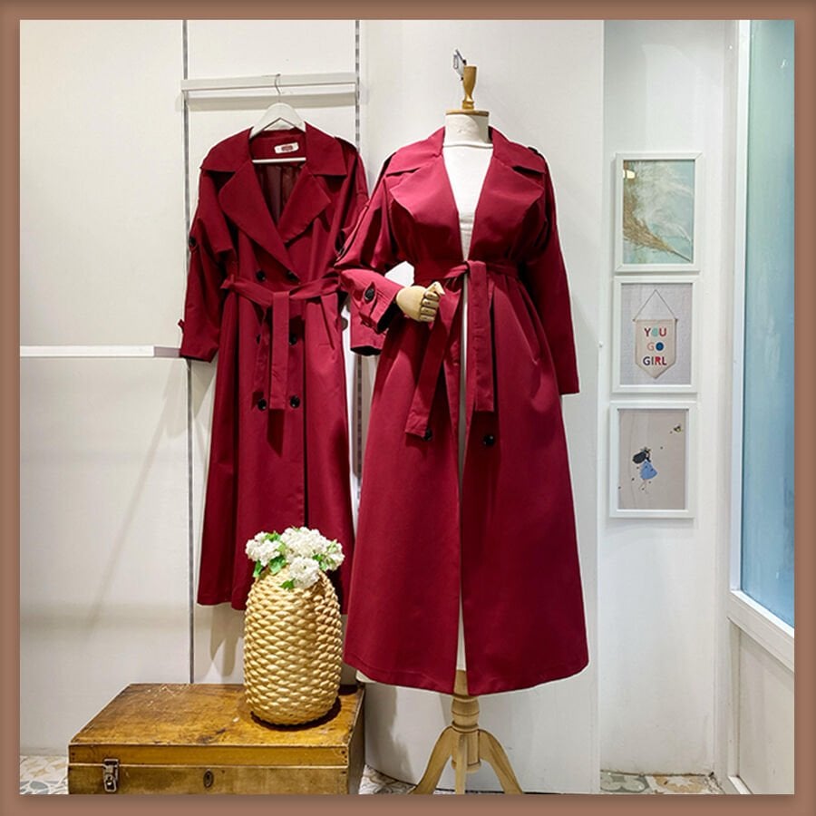 Bordo Pardesü Model Trençkot