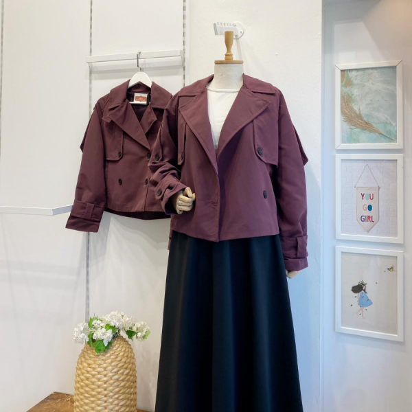 Mürdüm Dulcet Kısa Trençkot