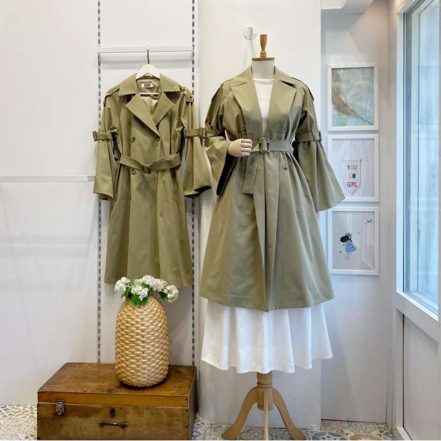 Çağla Yeşili İspanyol Kol Torino Trençkot