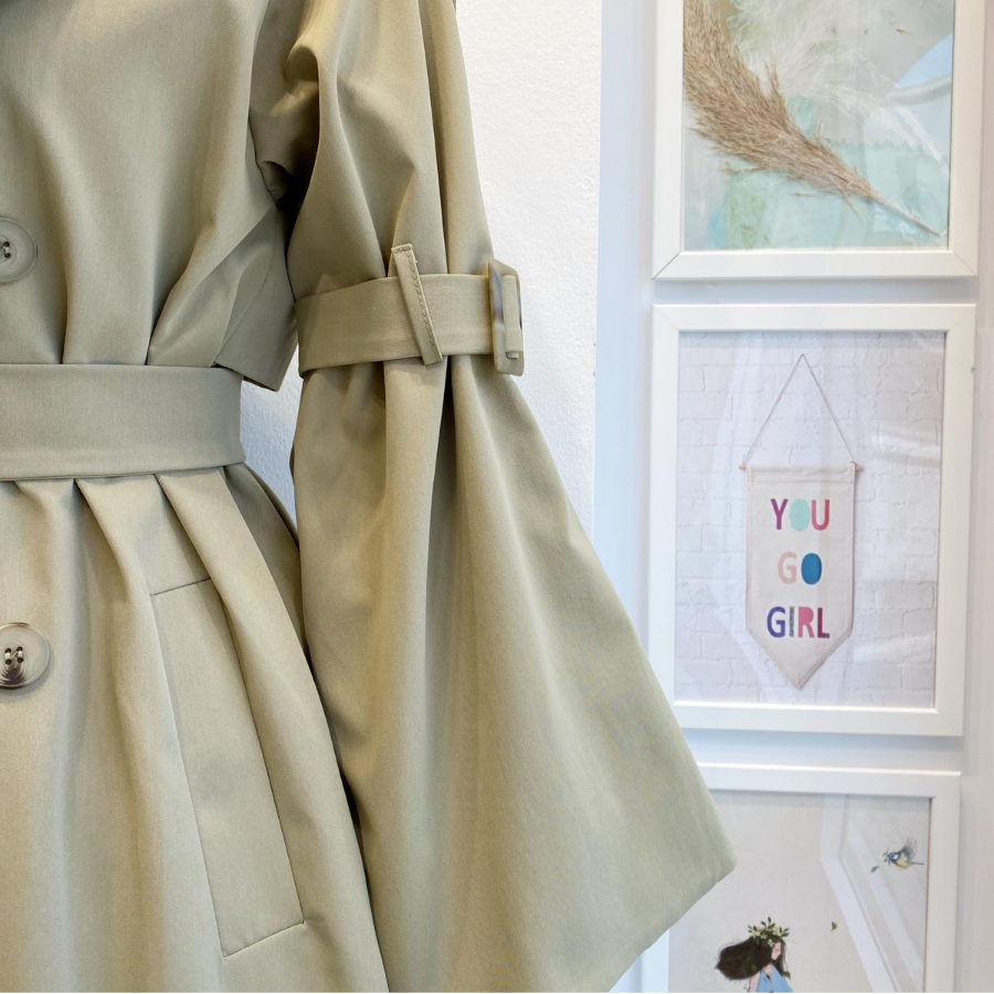 Çağla Yeşili İspanyol Kol Torino Trençkot