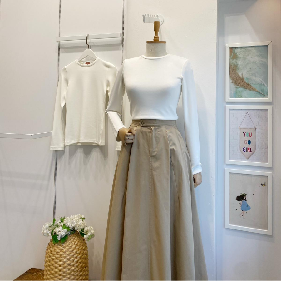 Beyaz Basic Penye Bluz