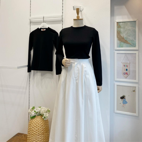 Siyah Basic Penye Bluz