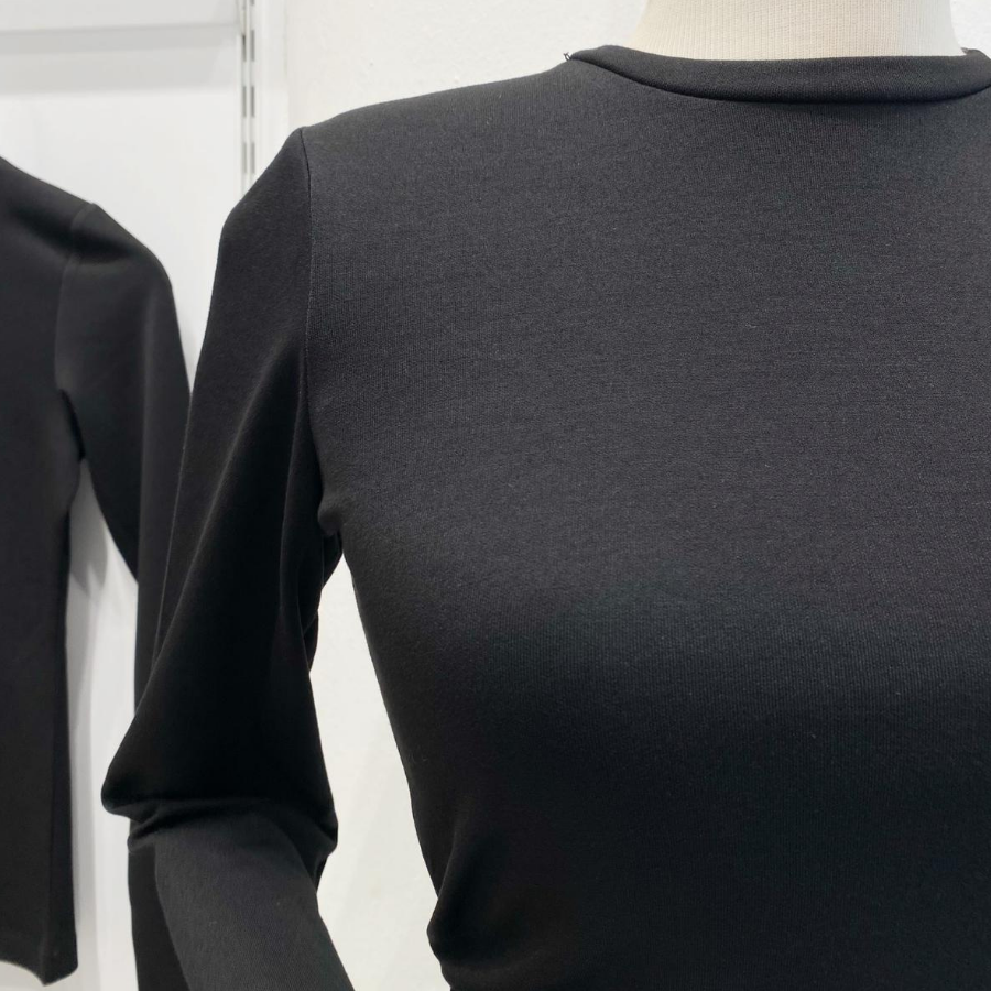 Siyah Basic Penye Bluz