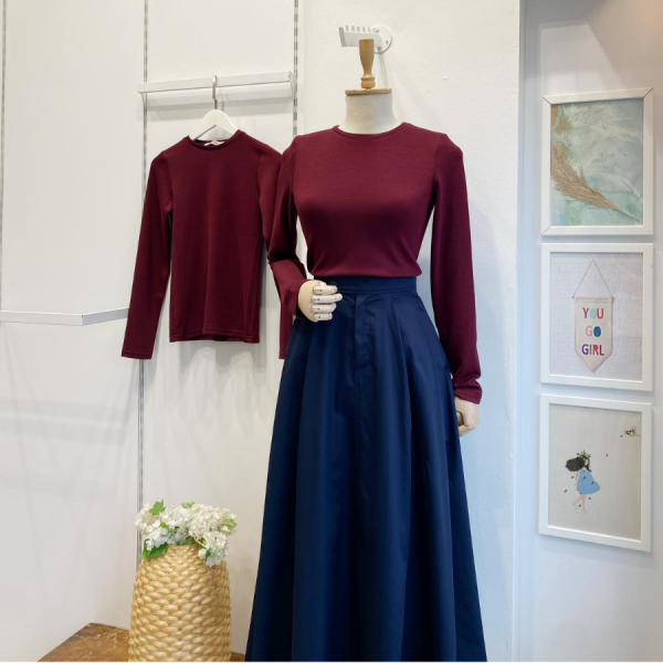 Bordo Basic Penye Bluz