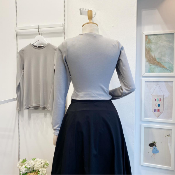 Gri Basic Penye Bluz