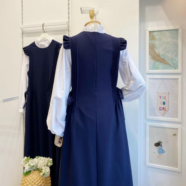 Lacivert Nervür Dikişli Jile Takım