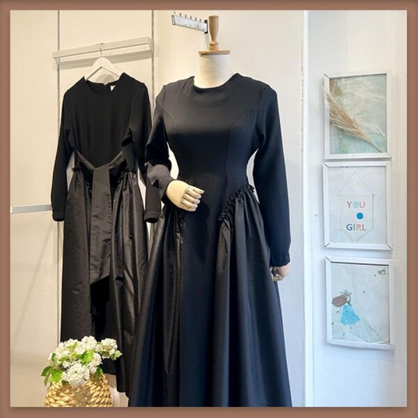 Black taffeta princess dress