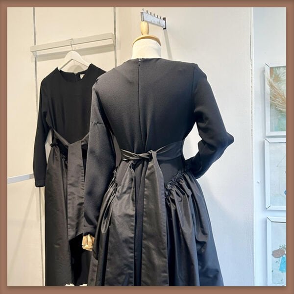 Black taffeta princess dress