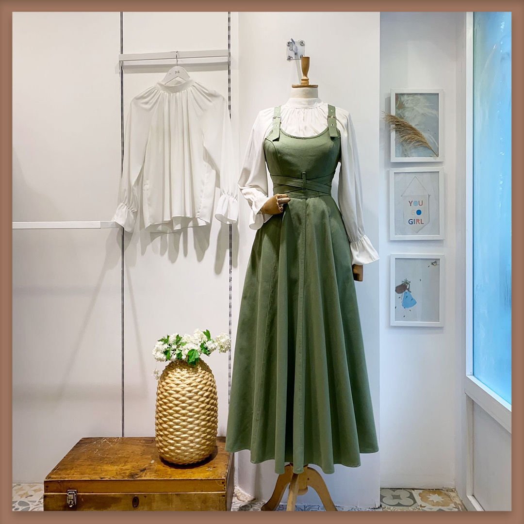 GABARDİN KUMAŞ HAKİ YEŞİLİ ÖZEL TASARIM JİLE