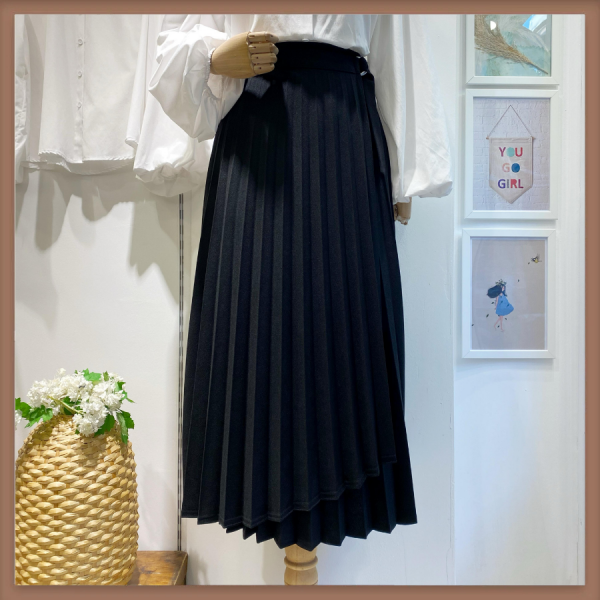 Siyah Piliseli Anvelop Etek