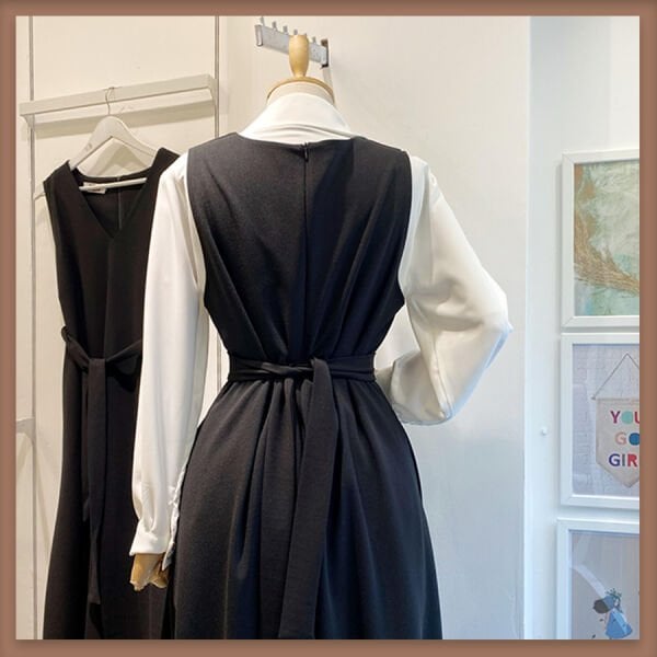 Siyah Kuşak Detaylı Basic Crep Jile