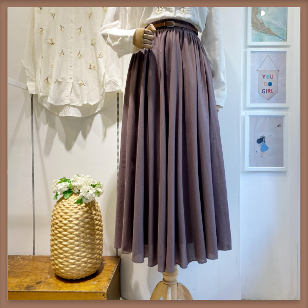 Koyu Vizon  Ceinture Kemerli Etek