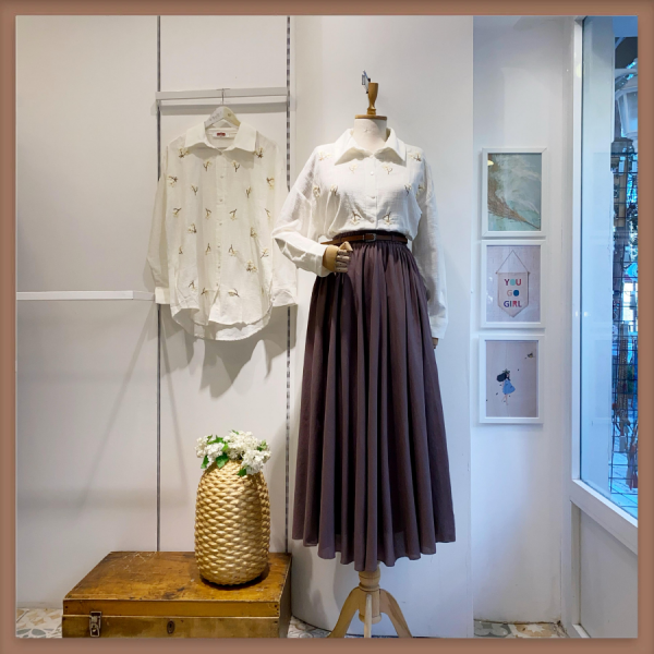 Koyu Vizon  Ceinture Kemerli Etek