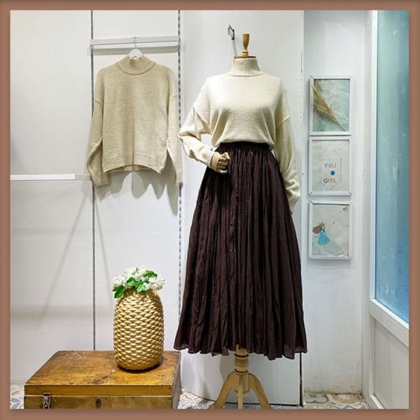 Rock aus Voile-Leinen in „Bitter Coffee Crush“