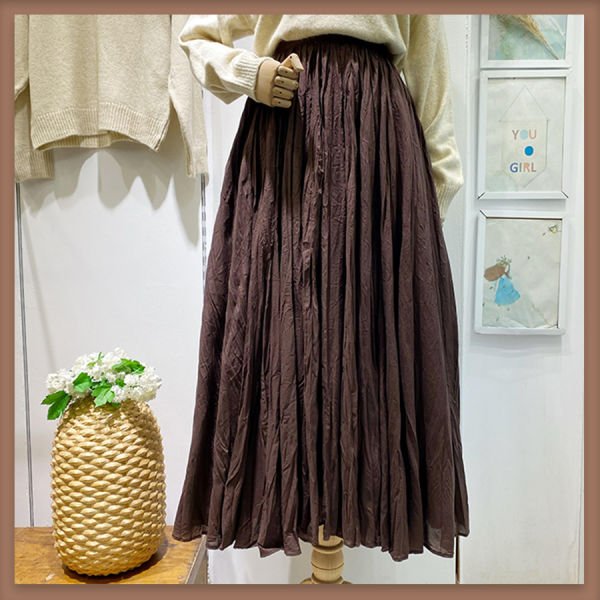 Rock aus Voile-Leinen in „Bitter Coffee Crush“