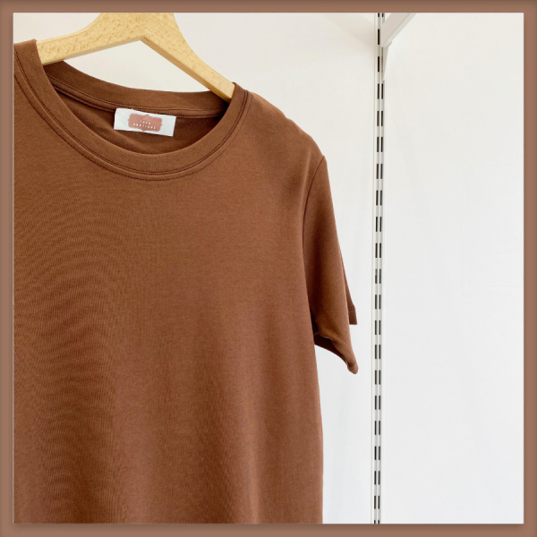 Kahverengi Pamuklu Basic Tshirt