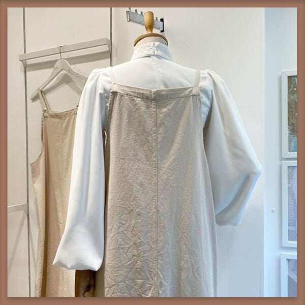 Krem ince gabardin askı detaylı jile