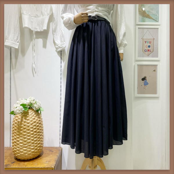 Siyah Ceinture Kemerli Etek