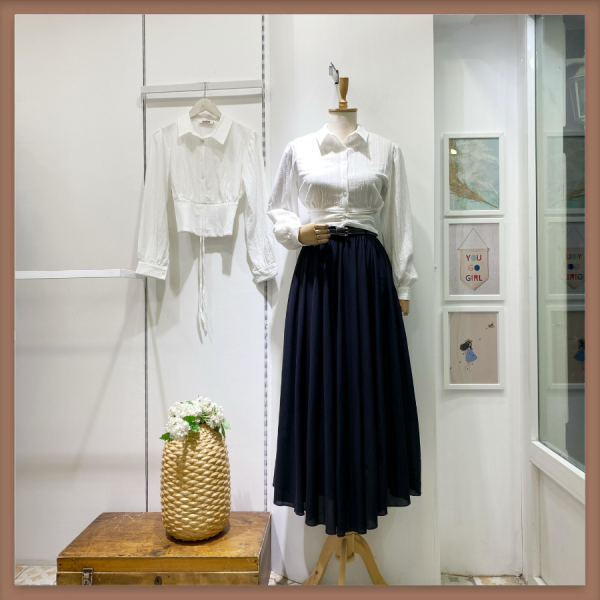 Siyah Ceinture Kemerli Etek