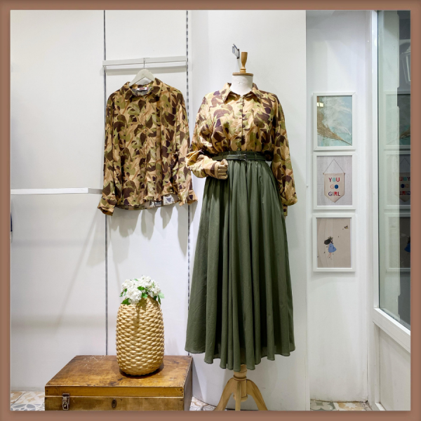 Haki Yeşili Ceinture Kemerli Etek