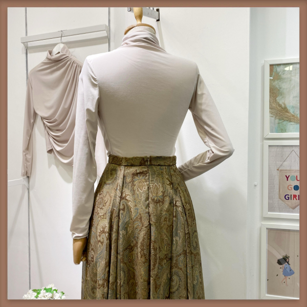 Taş Rengi Jarse Bluz