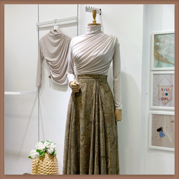 Taş Rengi Jarse Bluz