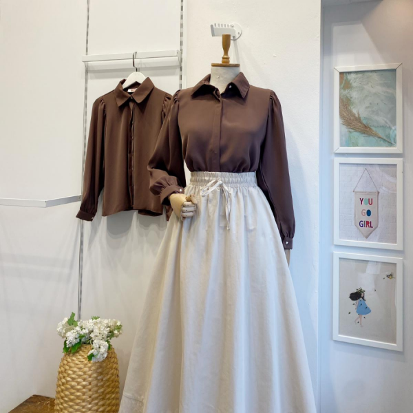 Acı Kahve Saten Agate Gömlek