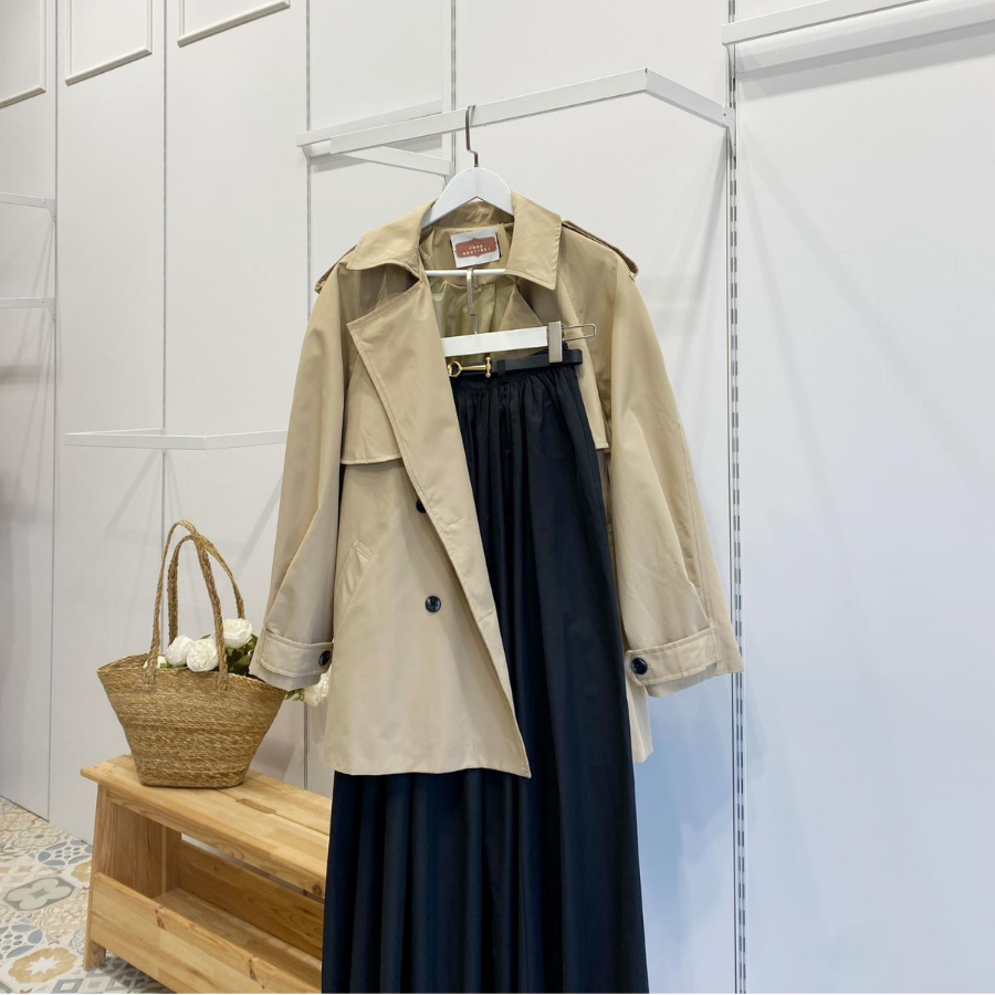 Camel Rüzgarlık Detaylı Moonlit Kısa Trençkot