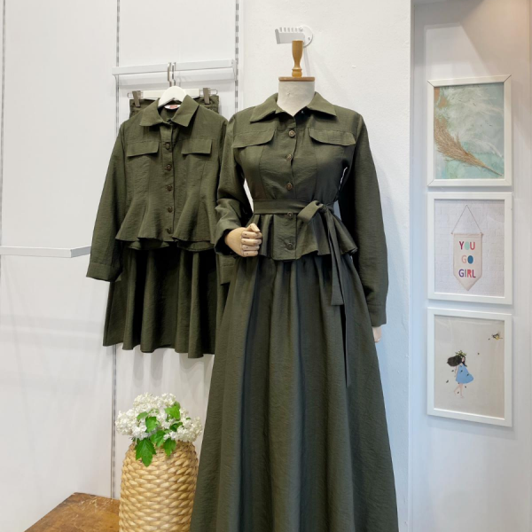 Haki Yeşili Ranorchid Kuşaklı Takım