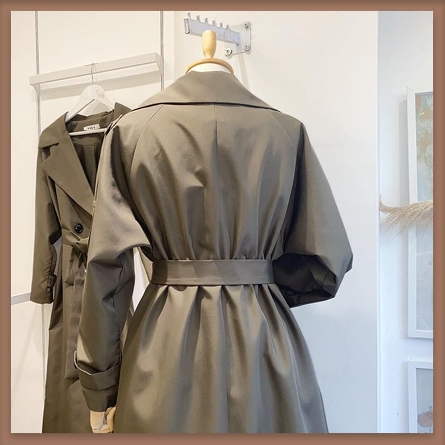 Haki Yeşili Pardesü Model Trençkot