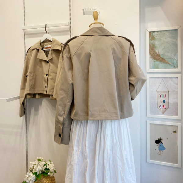 Haki Yeşili Urban Kısa Trenç