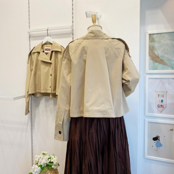 Bej Urban Kısa Trenç