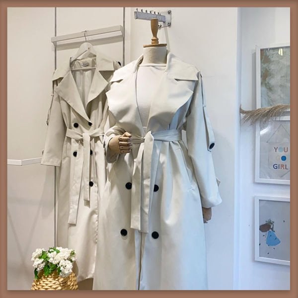 Trenchcoat in Steinfarbe, Modell Mantel