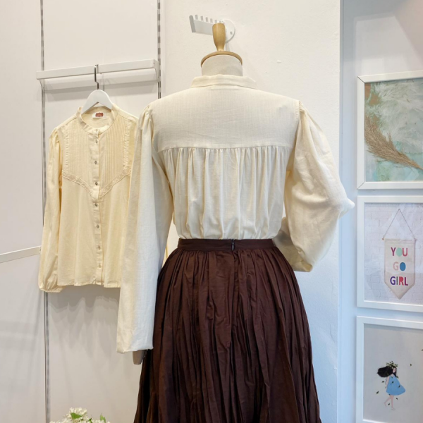 Krem Pure Linen Gömlek