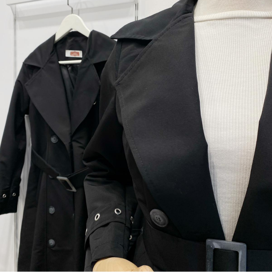 Siyah Zımba Detaylı Serein Trençkot