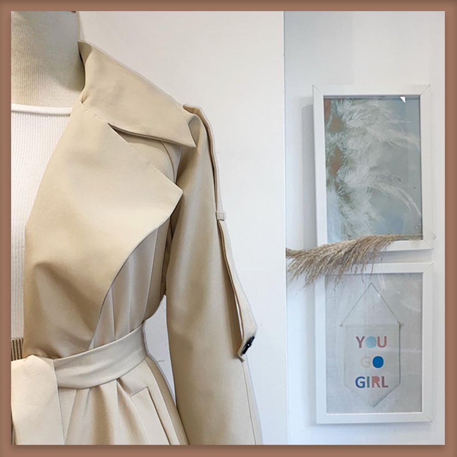 Bisküvi Rengi Pardesü Model Trençkot