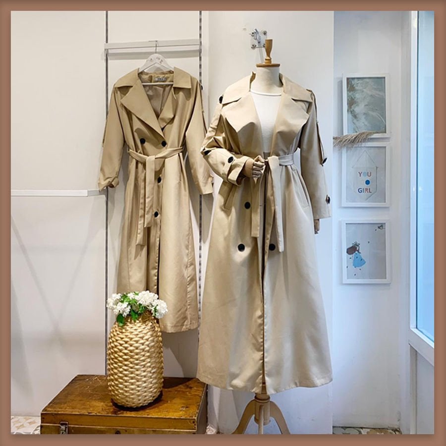 Bisküvi Rengi Pardesü Model Trençkot