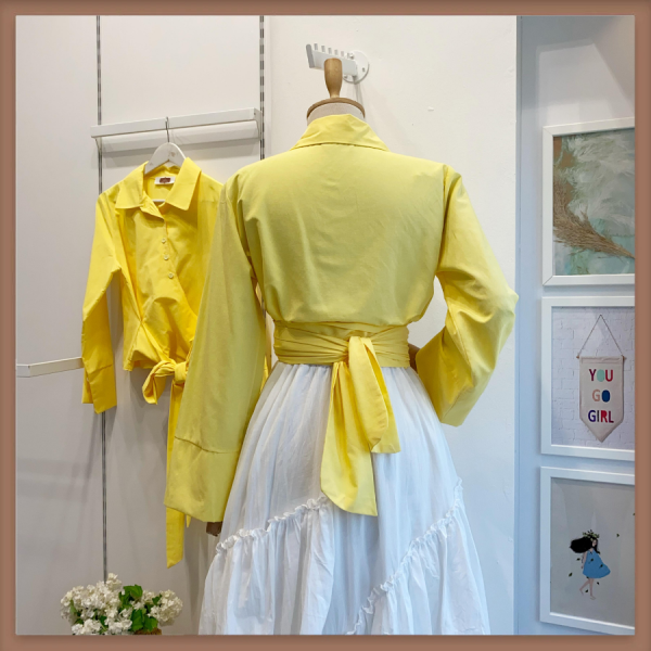 Bağlamalı Sarı Gömlek