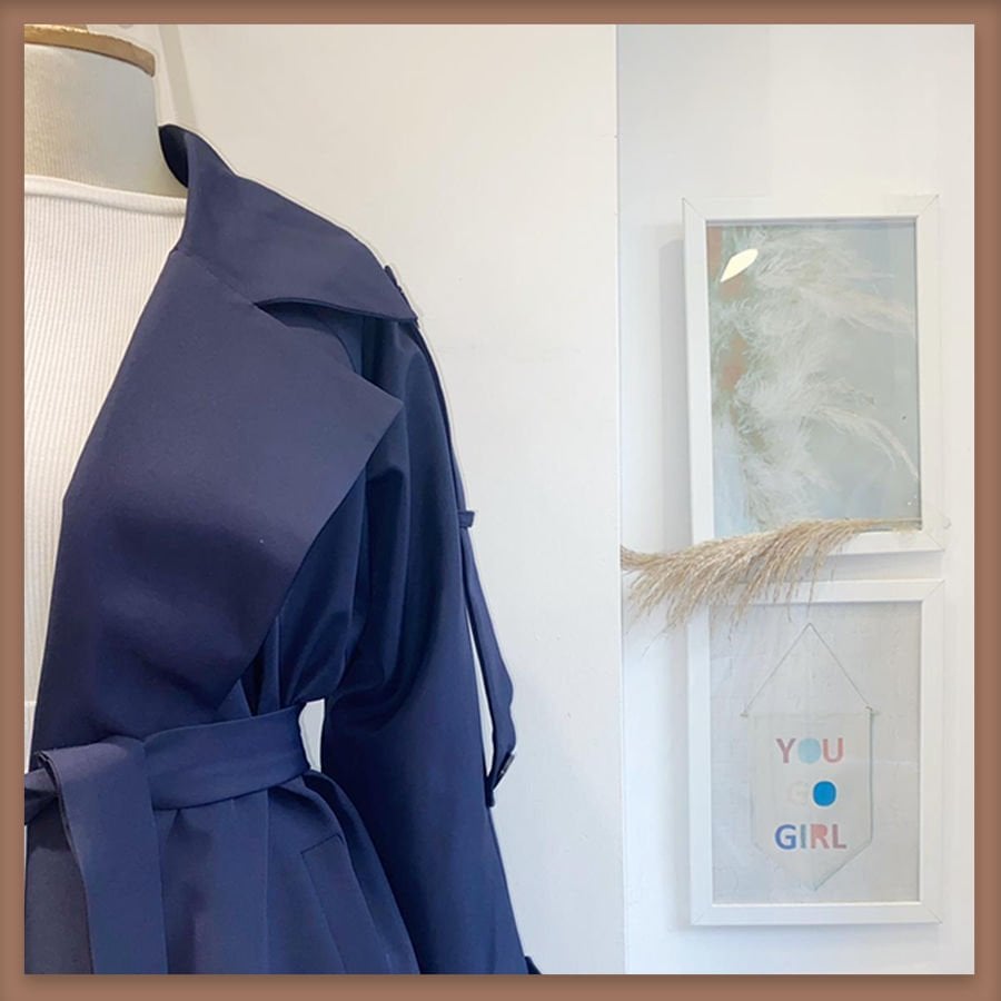 Lacivert Pardesü Model Trençkot