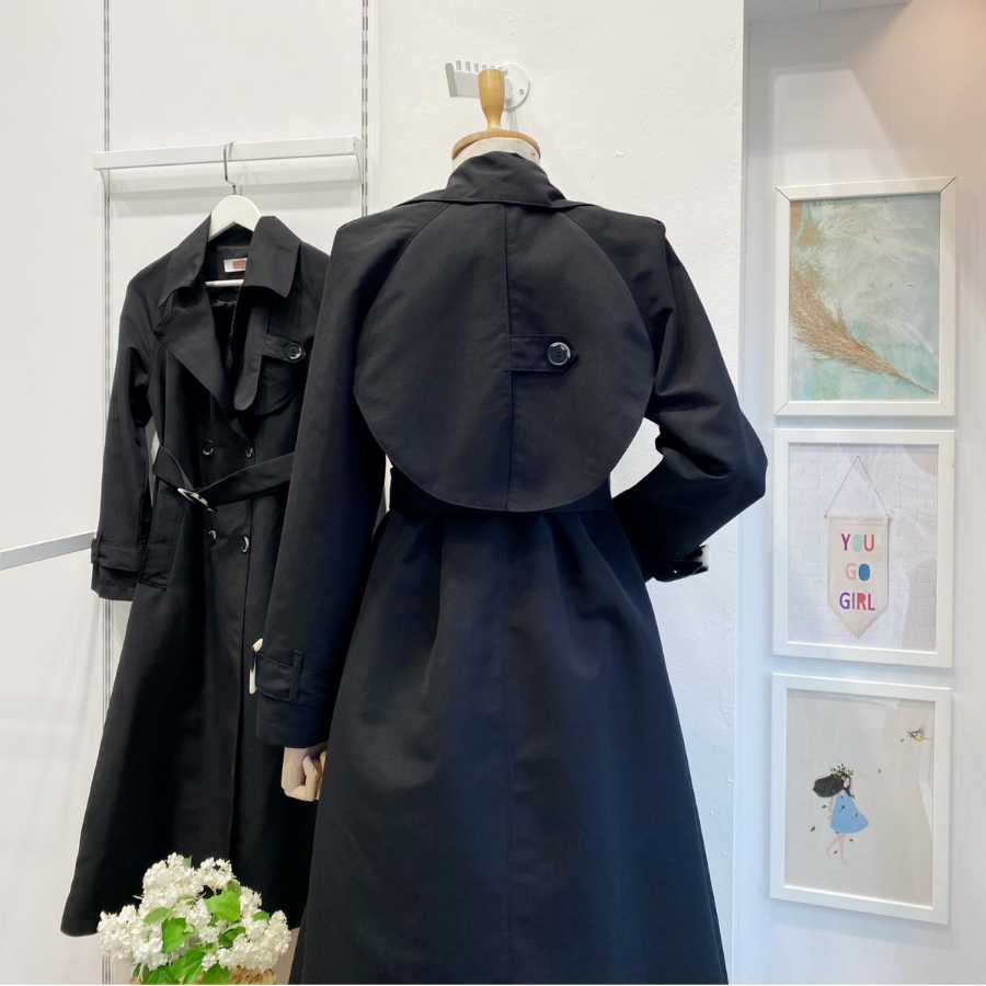 Siyah Düğme Detaylı Brume Trençkot