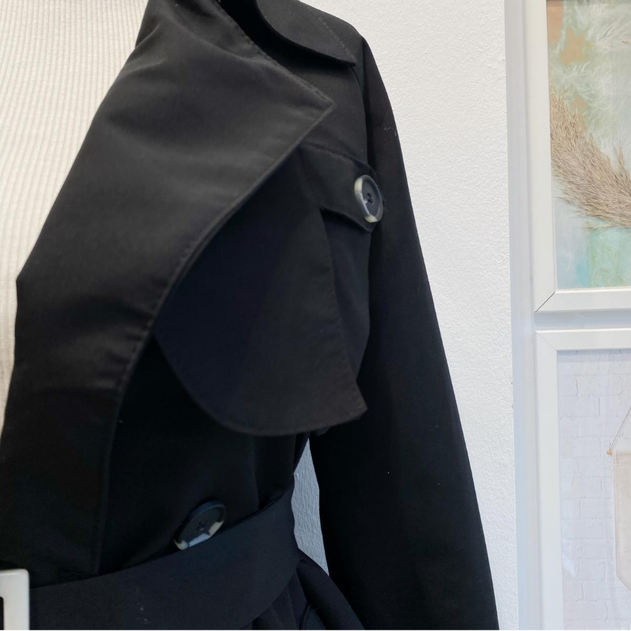 Siyah Düğme Detaylı Brume Trençkot