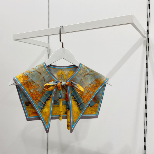 Sepia Desenli Muse Yaka