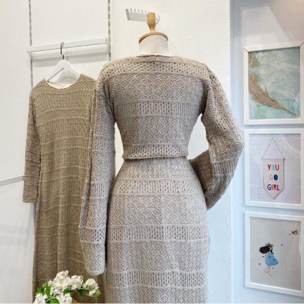 Vizon Loops Örme Triko Elbise