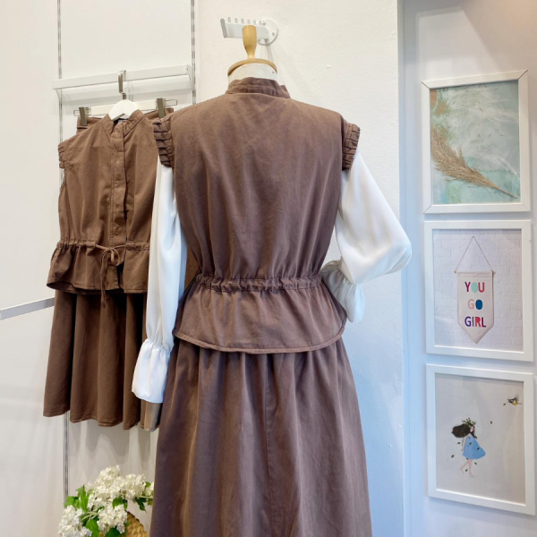 Acı Kahve Canopy Yelekli Gabardin Takım